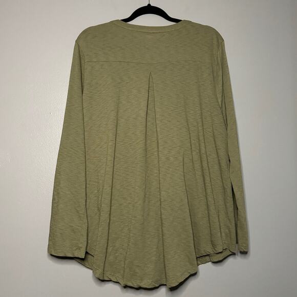 Style & Co 2X Long Sleeve Blouse Top Crochet Embroidered Floral Olive Green Boho - Picture 7 of 7